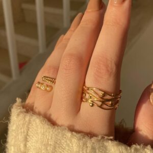 WAVY GOLD BALL RING 20% off