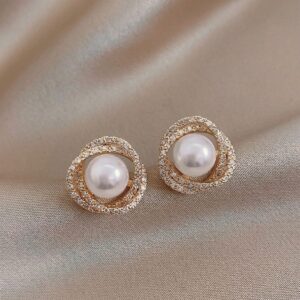TWISTED PEARL CZ STUDS 20% off