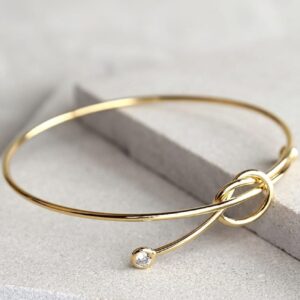 GOLD KNOT CZ BANGLE 20% off