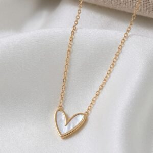 MOTHER OF PEARL HEART NECKLACE 20% off