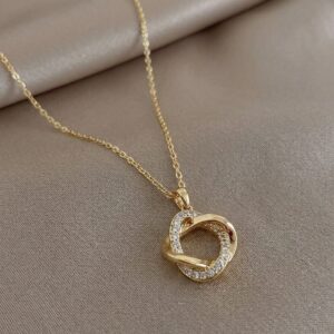 INTERLOCKED CZ HEART NECKLACE 20% off