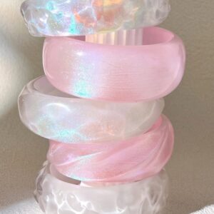 IRIDESCENT RESIN BANGLE SET 20% off