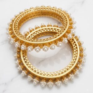 FILIGREE PEARL GHUNGROO BANGLES 20% off